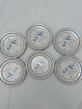“Countryside Geese” 1987 Newcor Stoneware Plates Set of 6